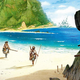 A section of the box cover art for Robinson Crusoe: Adventures on the Cursed Island.